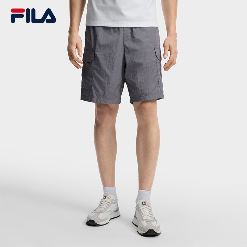 FILA 斐乐官方男士梭织五分裤2026夏新款休闲工装裤F11M628811F