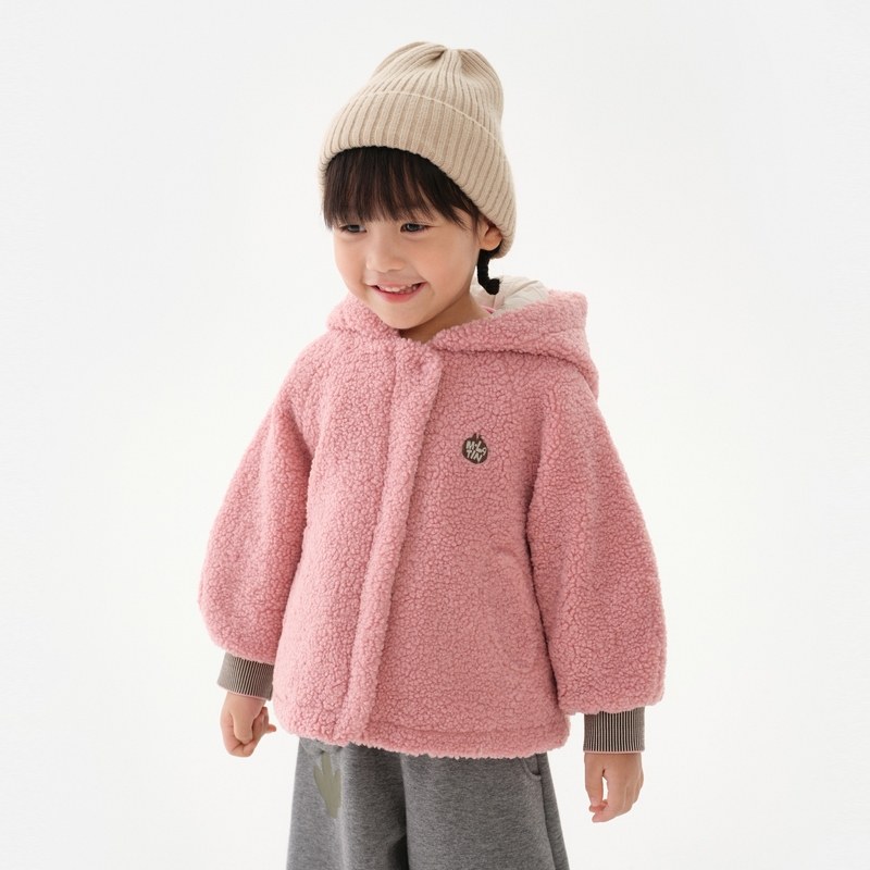 马拉丁童装儿童棉服冬装女小童可爱翅膀装饰蓬松柔软棉夹克