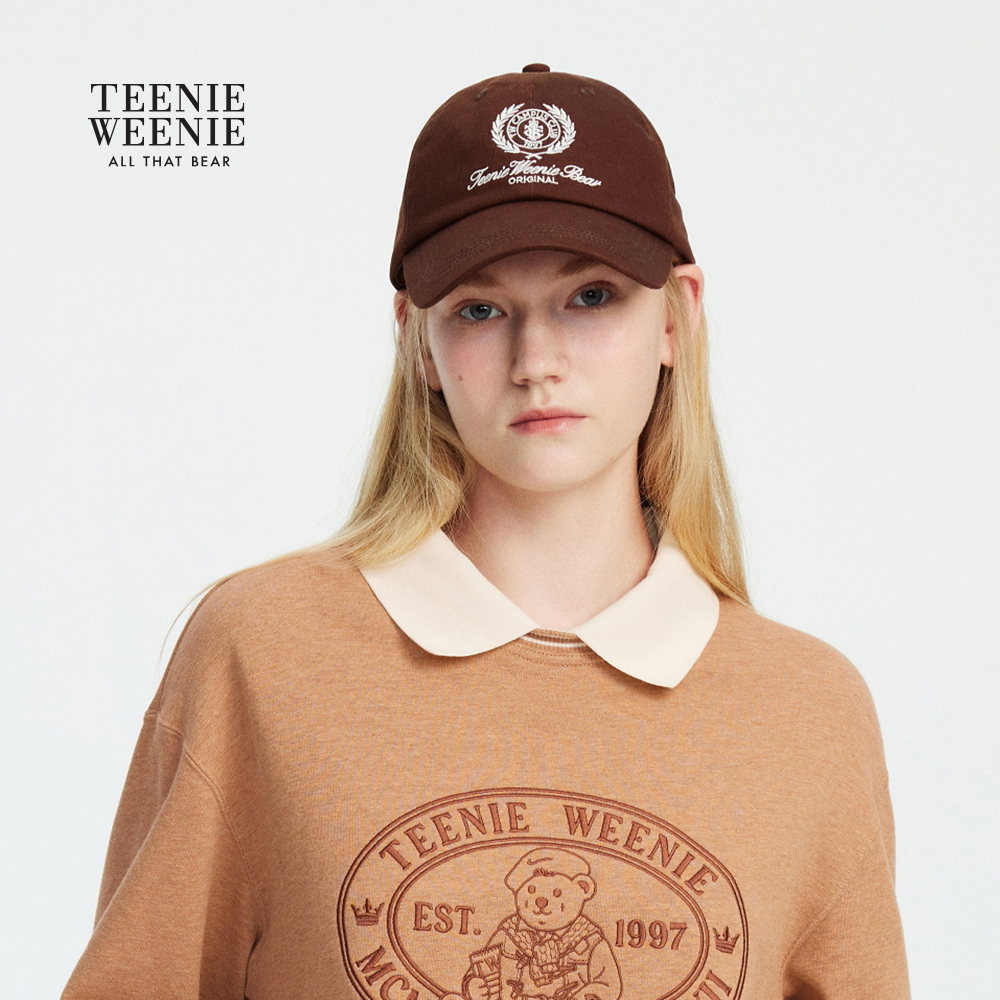 TeenieWeenie小熊女装帽子2025秋季简约时尚学院风刺绣棒球帽