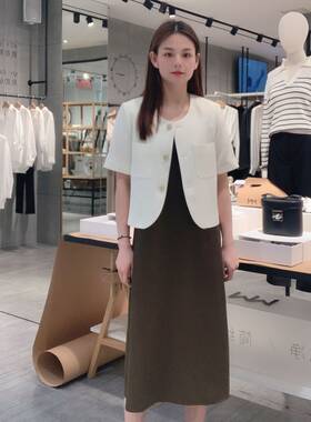 麦檬女士开叉优雅吊带连衣裙5E4192511
