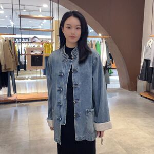 迪赛尼斯女士简约时尚牛仔外套D24307N7731