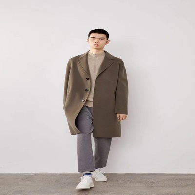 麦檬男装大衣毛呢外套大衣9DA270161