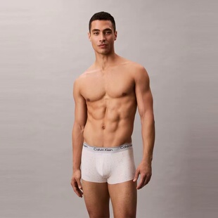 CK内衣25秋季男士印花轻薄无痕低腰防夹臀四角裤平角内裤
