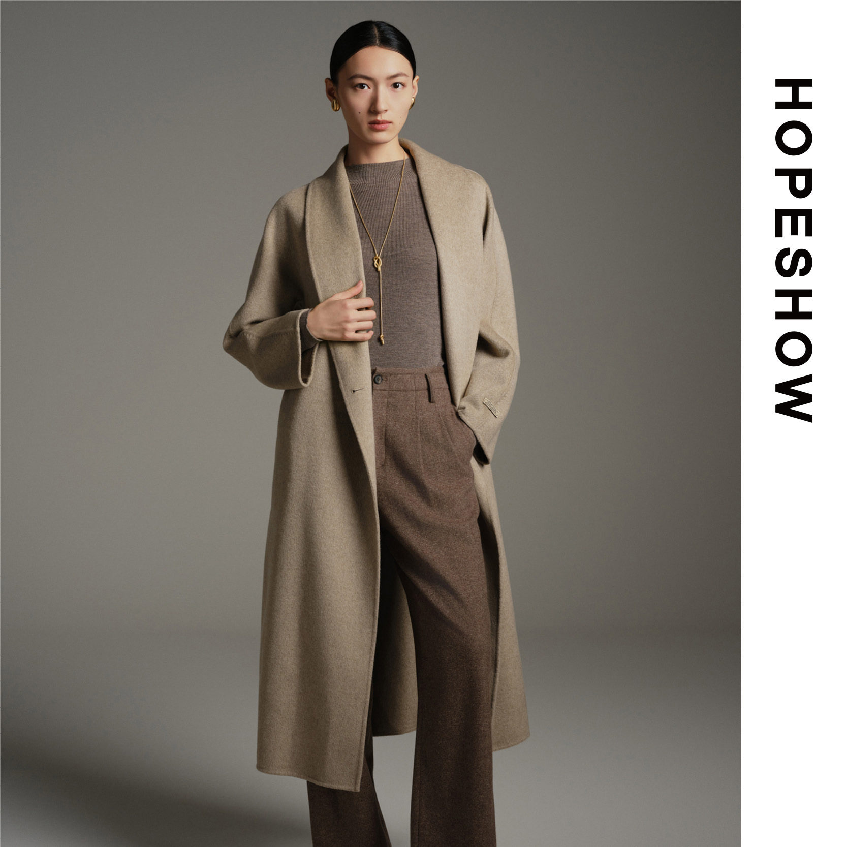 HOPESHOW红袖大衣89325370804A