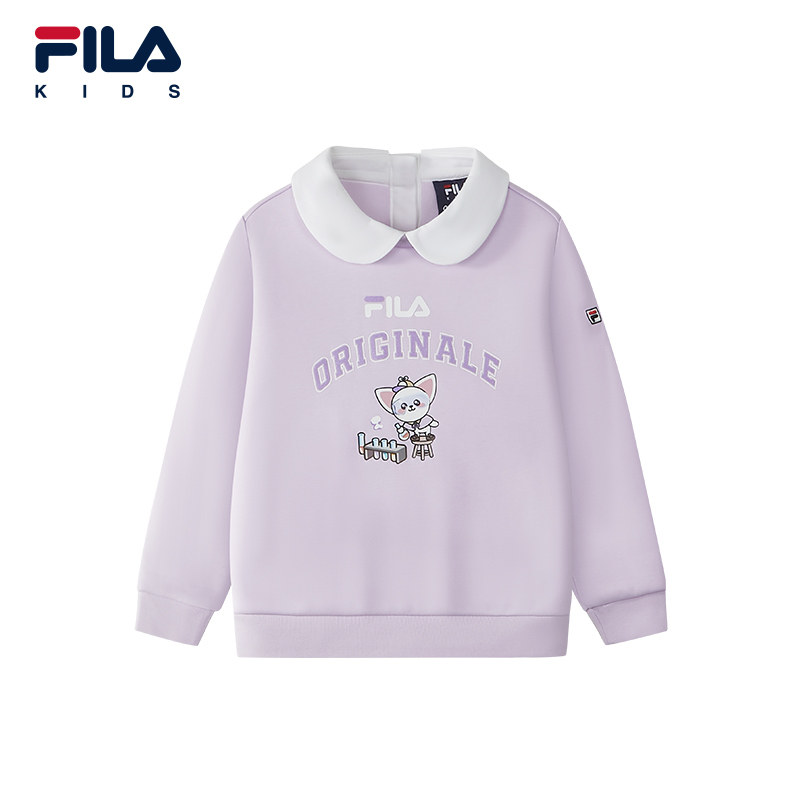 FILA斐乐卫衣2025年冬季新款女小童加绒上衣K11G541208