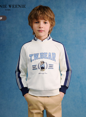 TeenieWeenie Kids小熊童装25年男童简约圆领套头卫衣TKMW251209K