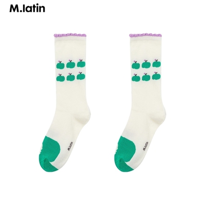 马拉丁24夏女大童精梳棉亲肤中筒袜12431W223S