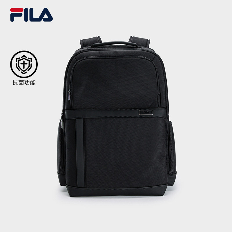 揹包|FILA 斐乐官方男士新款黑色商务通勤双肩包书包F13M633101F
