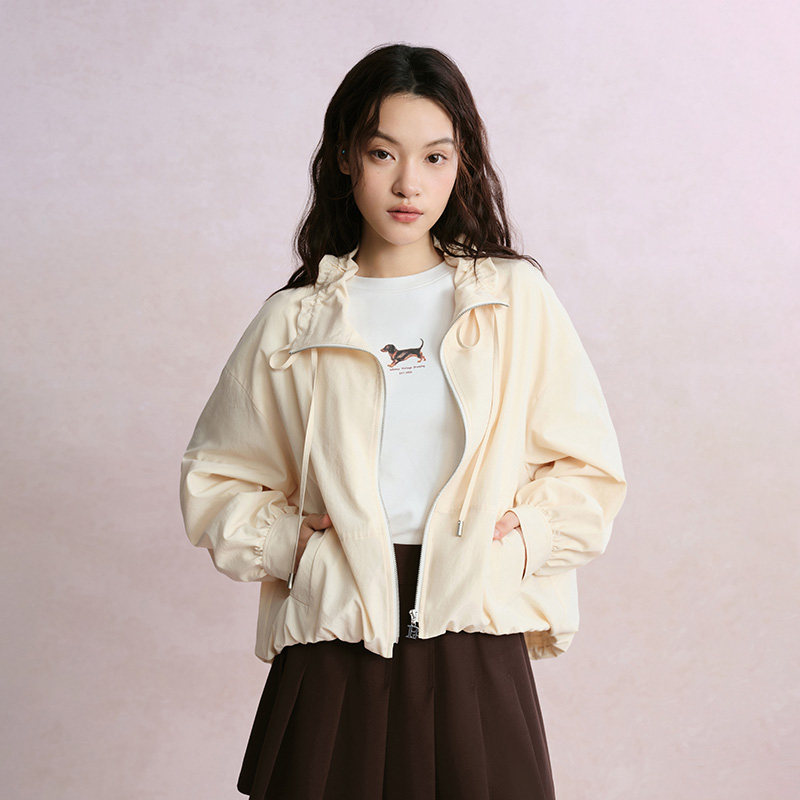 PIT黄色休闲户外拉链长袖短外套女Z08A535460
