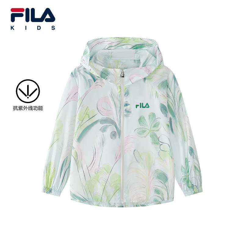FILA KIDS 斐乐童装女小童梭织外套2026秋连帽防晒服K11G634701