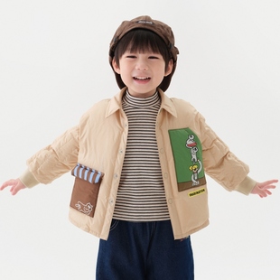 马拉丁男童冬款趣味口袋衬衫感轻薄羽绒服614914901D