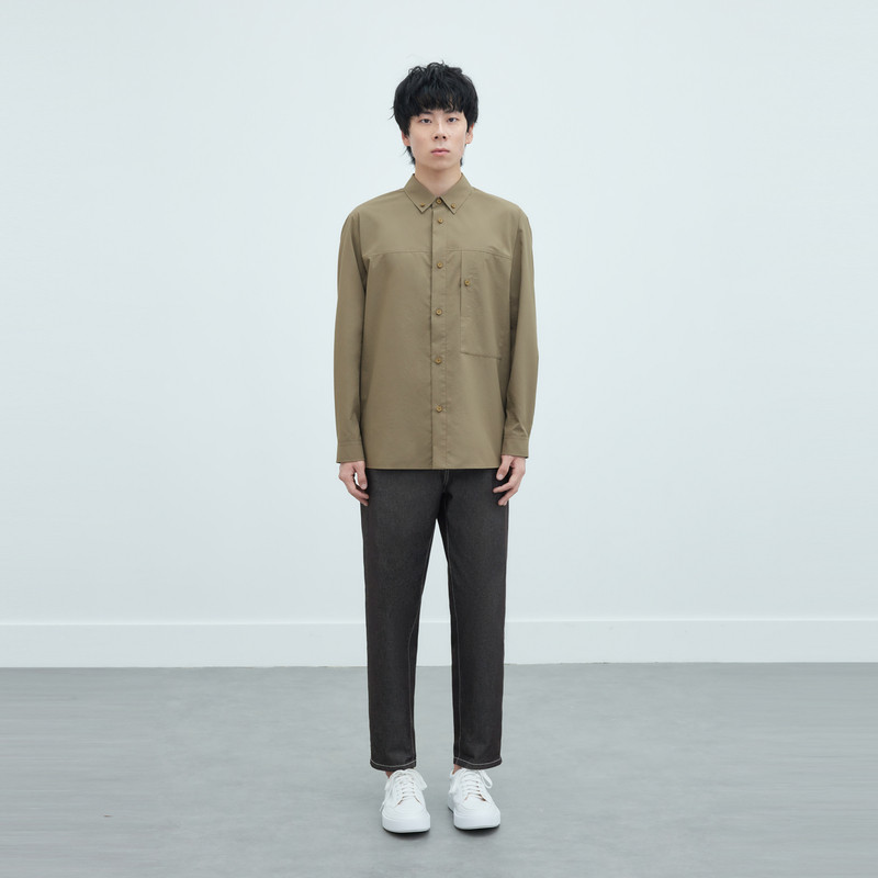 MM麦檬男装春翻领职业商务长袖衬衫9F3120211图片