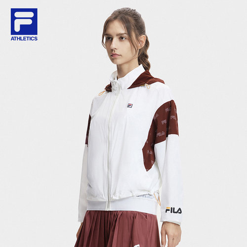 FILA斐乐女士梭织外套2024夏季网球运动连帽外套A11W423702F
