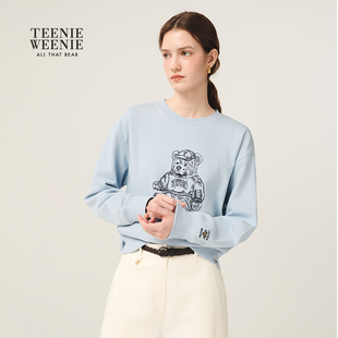 TeenieWeenie小熊女装卫衣2025秋季新款趣味大熊图案简约舒适上衣