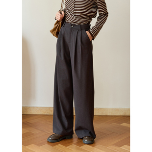 谜秀高级感西裤女2025秋季高腰直筒宽松休闲裤走MXE45K1091