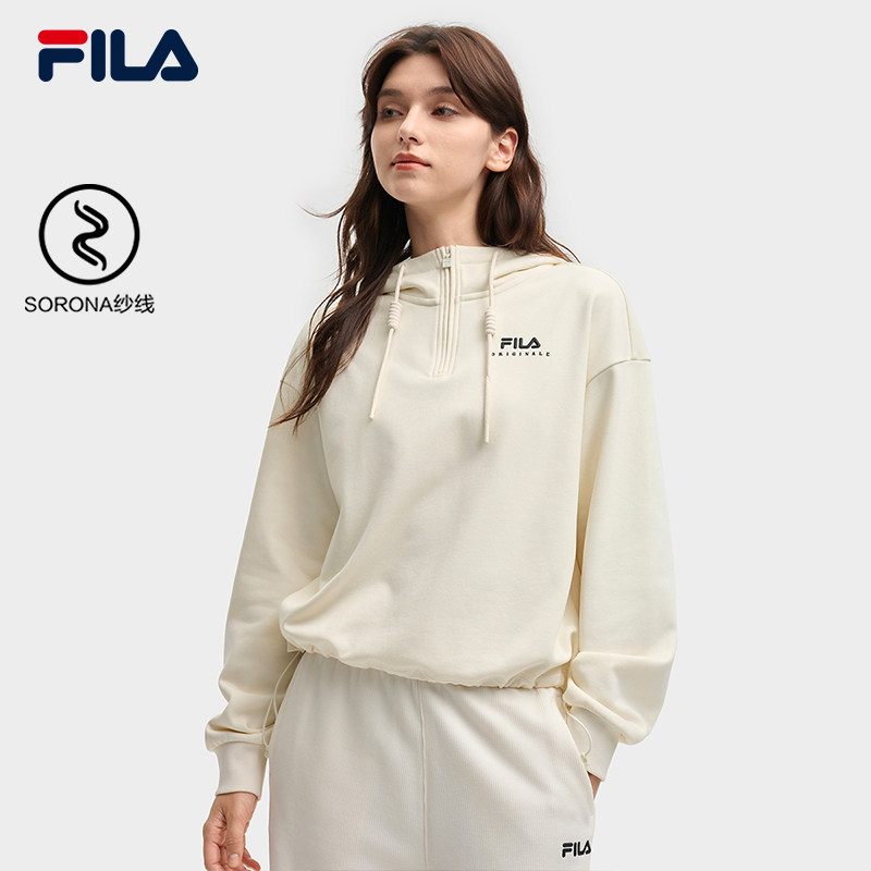 FILA 斐乐女子连帽卫衣时尚休闲舒适针织长袖上衣F11W539201F