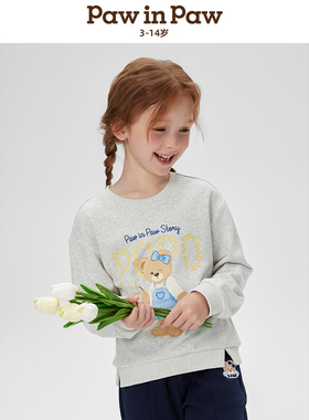 PawinPaw卡通小熊童装25年春季女童侧缝分割卫衣PCMAF1222M