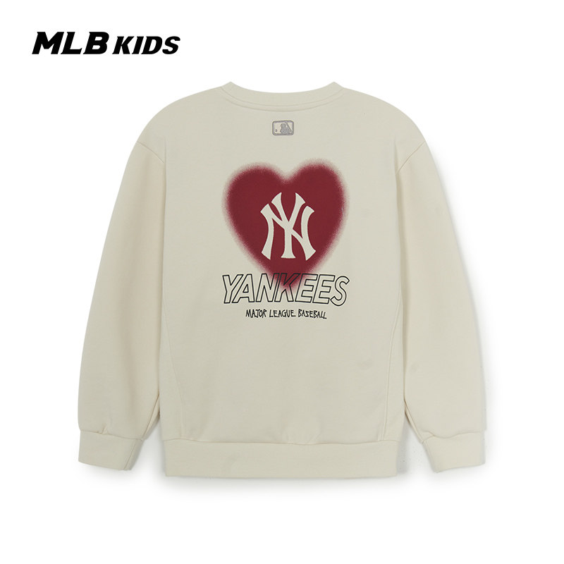 MLB女童立体心型布贴萌酷点缀爱心插图卫衣25秋冬款7AMTH0154