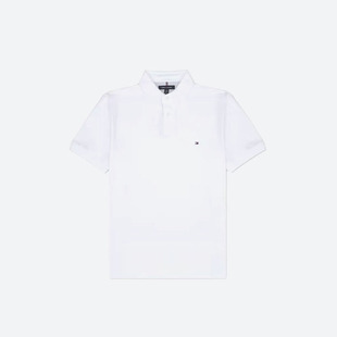 TOMMY HILFIGER/汤米希尔费格休闲纯色休闲直筒短袖Polo衫MW26881