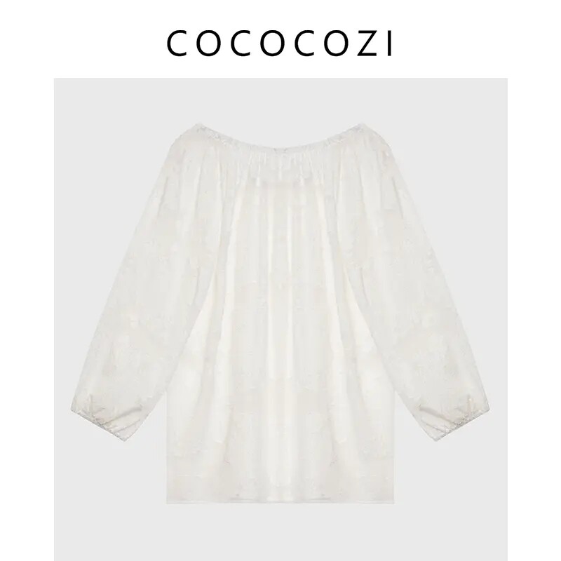 COCOCOZI桑蚕丝剪花衬衫气质时尚休闲衫 长袖夏女233CO052图片