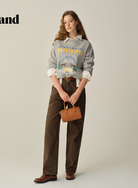 Eland卫衣女宽松圆领时尚上衣