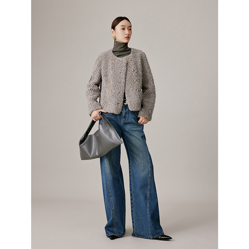 衣香丽影灰色毛毛时尚年轻款940942002