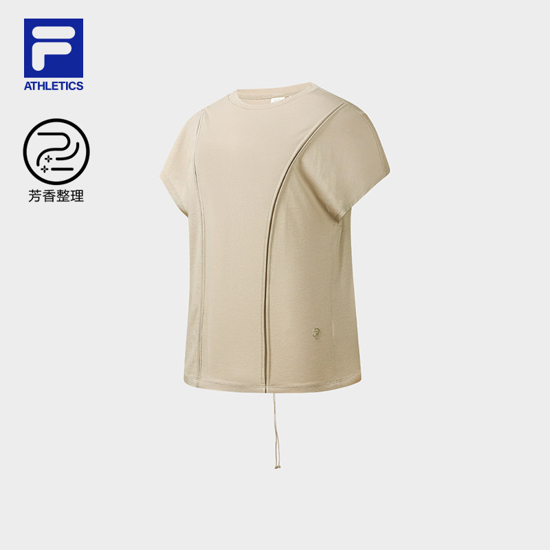 FILA 斐乐官方女子针织短袖衫2026秋新款宽松T恤A11W631121F