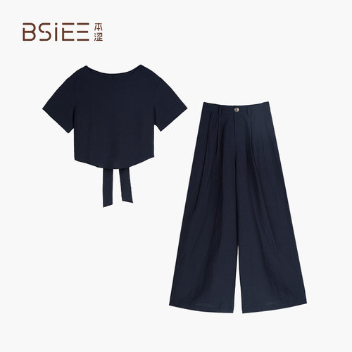 BSiEE本涩短袖套装通勤两件套女F2644C01