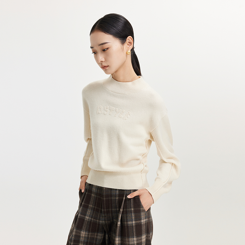 迪赛尼斯 通勤气质 套头衫半高领 针织衫女