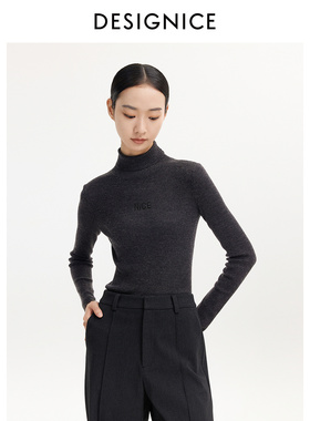 迪赛尼斯 通勤气质 半高领 针织衫女