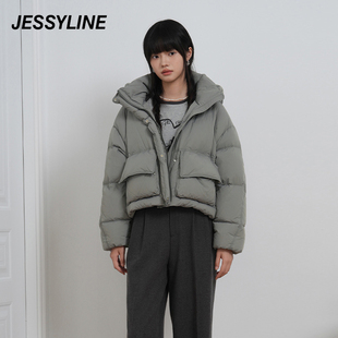 jessyline冬季专柜 杰茜莱短款连帽羽绒服 442108019