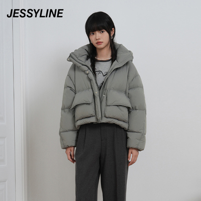 jessyline冬季专柜 杰茜莱短款连帽羽绒服 442108019