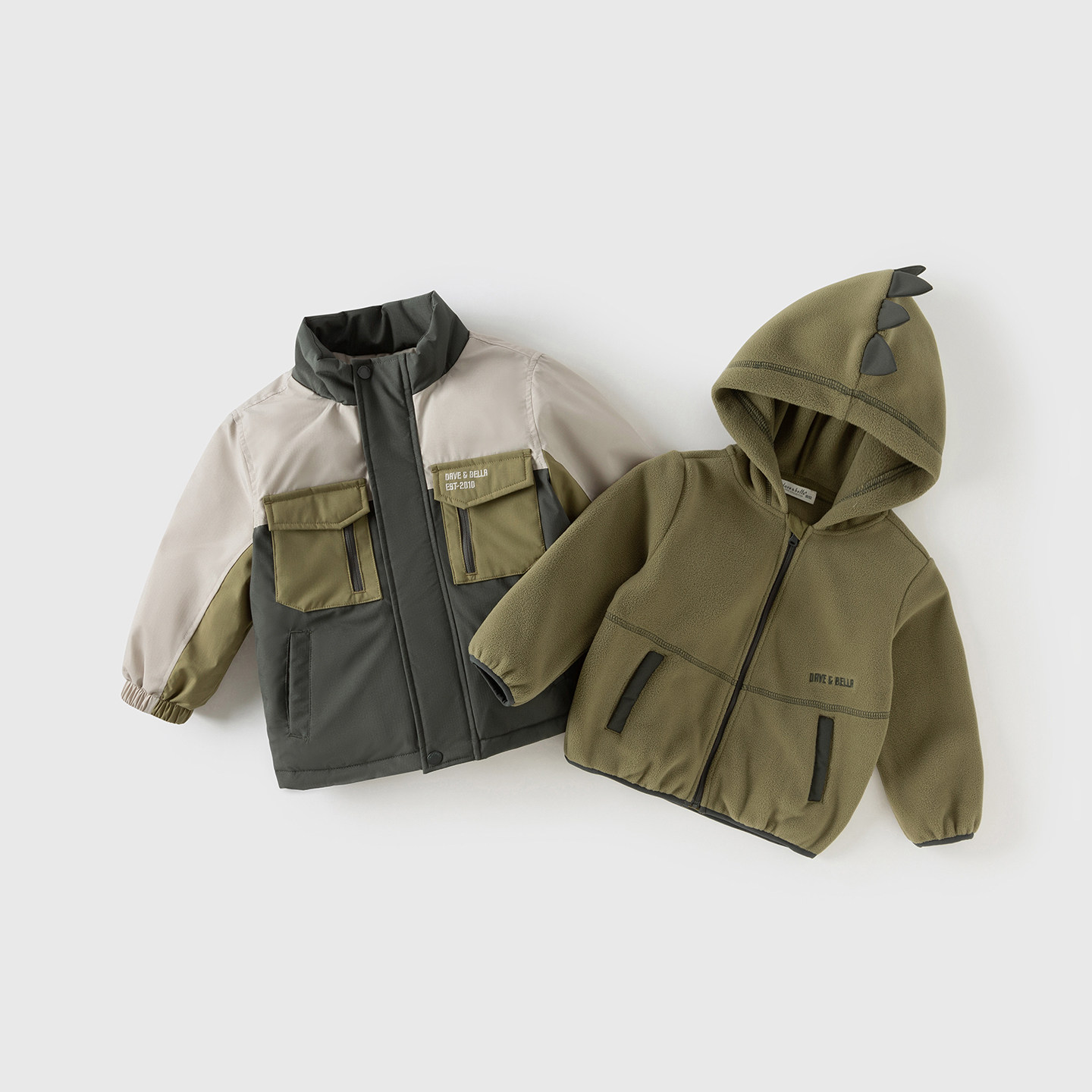 戴维贝拉儿童三防棉服两件套2025冬装款男童三合一棉衣DB4254270