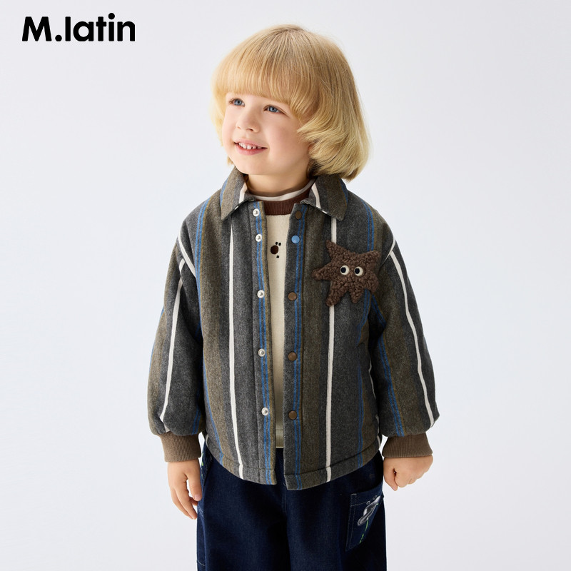 马拉丁童装儿童棉服25冬男童萌趣装饰亲肤造型感棉夹克615914111D