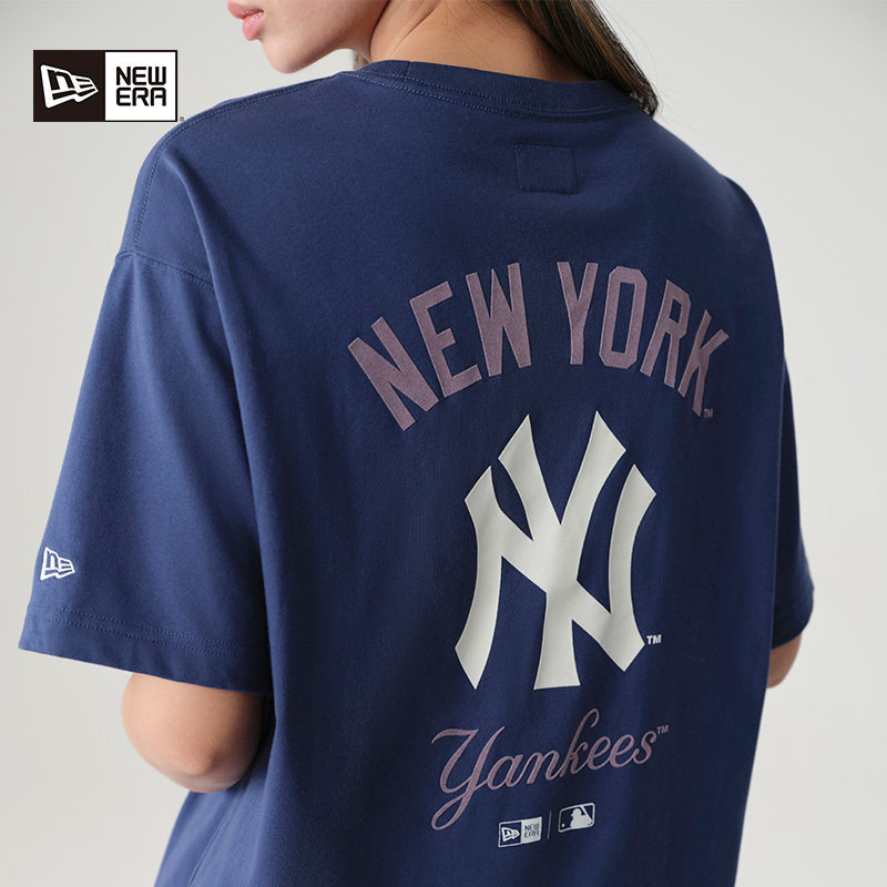 New Era纽亦华MLB短袖T恤休闲透气圆领NY印花情侣潮14529284