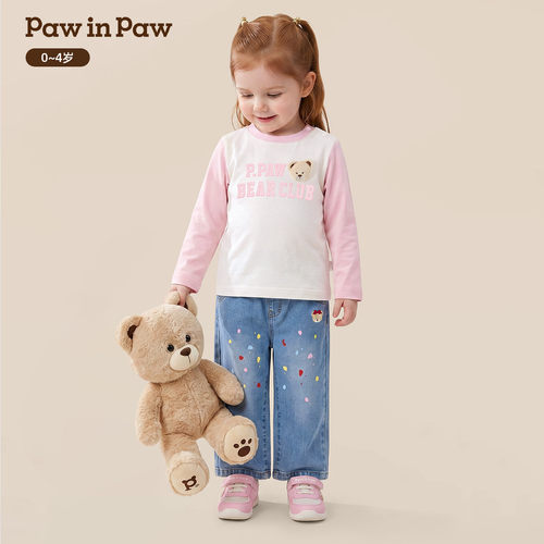 【商场同款】PawinPaw卡通小熊童装26年秋款牛仔裤PBTJG3882M
