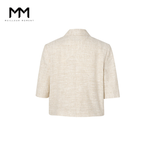MM麦檬 通勤休闲 单粒扣短袖西装外套女5D4111141
