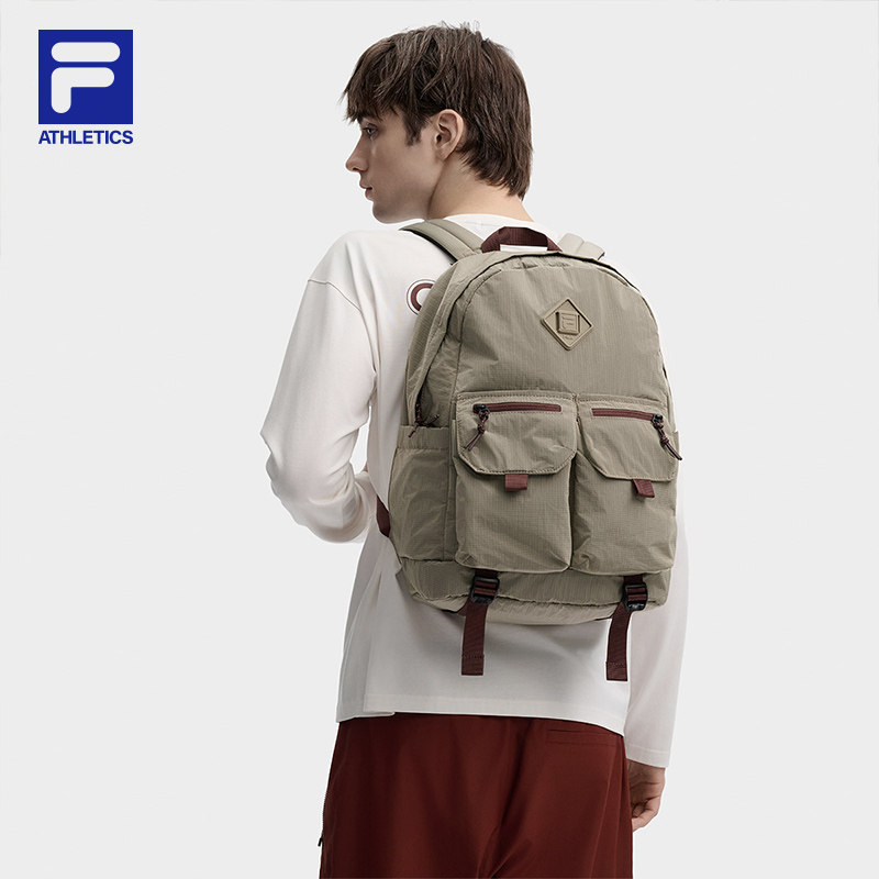 FILA 斐乐男士背包时尚休闲大容量双肩包电脑包F13M439103F