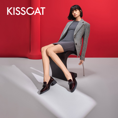 [博主推荐]KISSCAT接吻猫[星空乐福]秋季通勤厚底鞋女KA53120-54