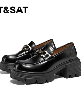 星期六秋季厚底乐福鞋女鞋学院风一脚蹬女鞋SSC3111N08