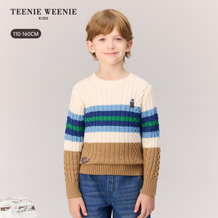 TeenieWeenie Kids小熊童装 男童休闲撞色 圆领毛衣