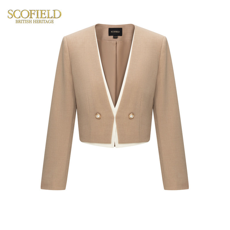 Scofield女装时尚假两件短外套