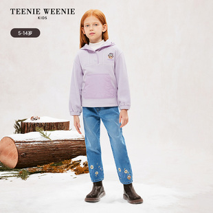 TKTJ244V51A 24秋冬女童加绒刺绣牛仔裤 TeenieWeenie Kids小熊童装
