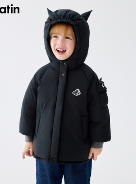 马拉丁儿童羽绒服25冬新款男小童立体抱抱兽三防连帽羽绒服