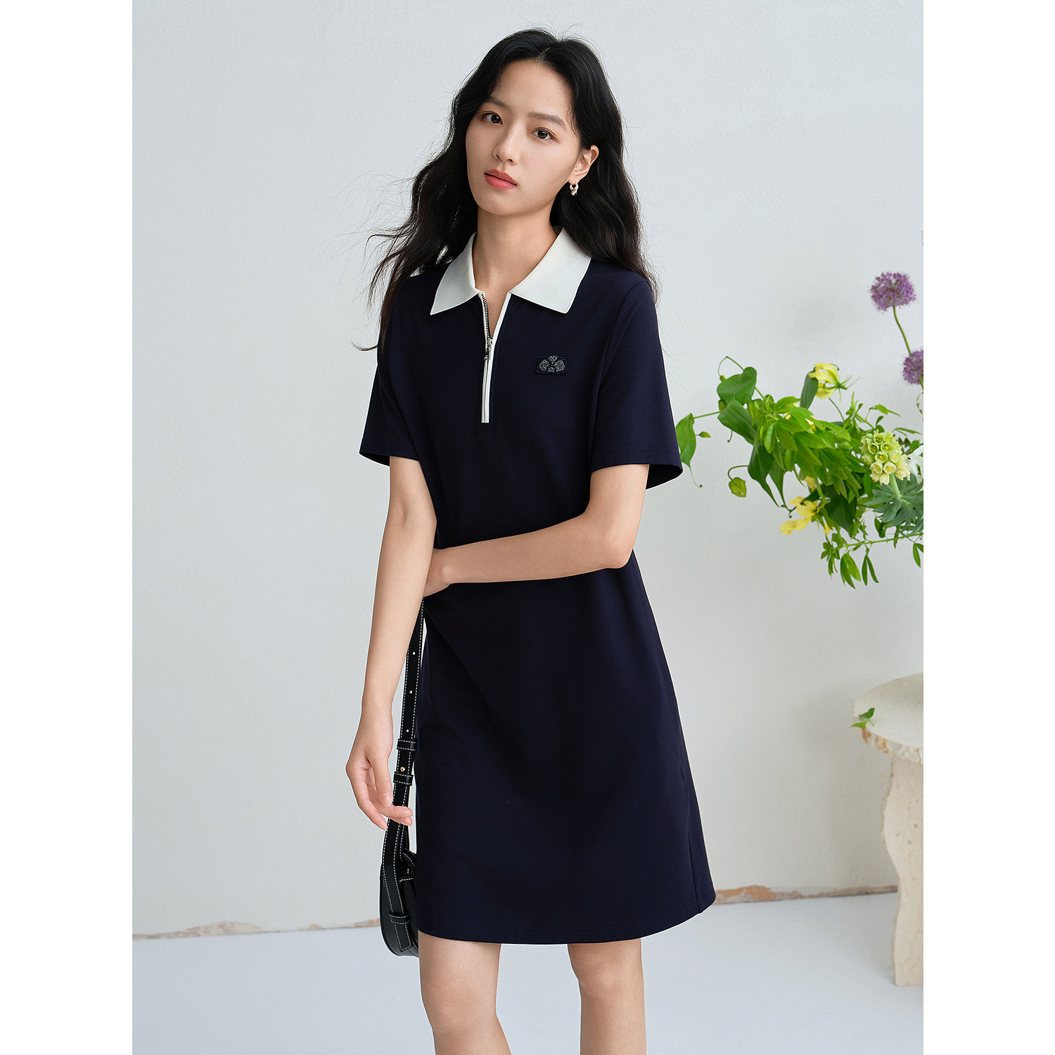 JUZUI玖姿松弛轻运动风连衣裙女2025夏季JWFX50079