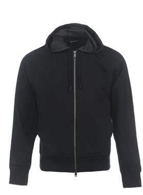 杰尼亚 SS23 纯色连帽抽绳拉链卫衣 男款藏青色UB553A5-B859