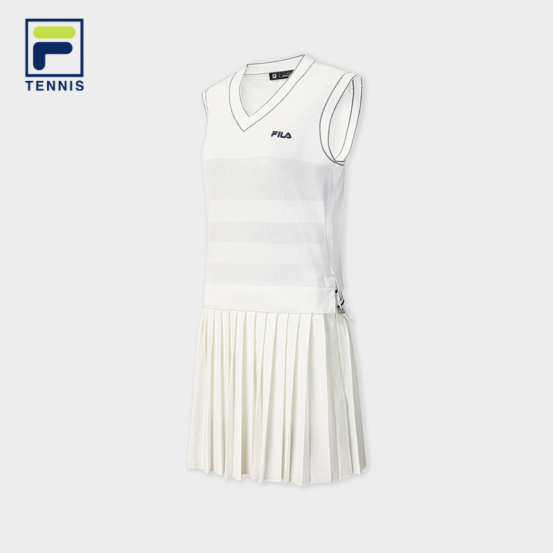 FILA 斐乐官方女苏珊裙连衣裙2026夏新款无袖连身裙A11W623347F
