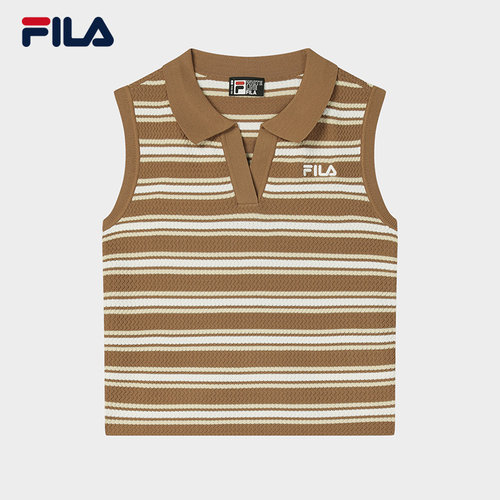 FILA 斐乐官方女子编织背心2025秋季新款时尚休闲条纹F11W539112F
