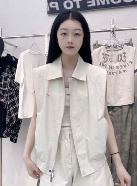 PEACEBIRD/太平鸟女士米色4欧版马夹A3BGF3P05