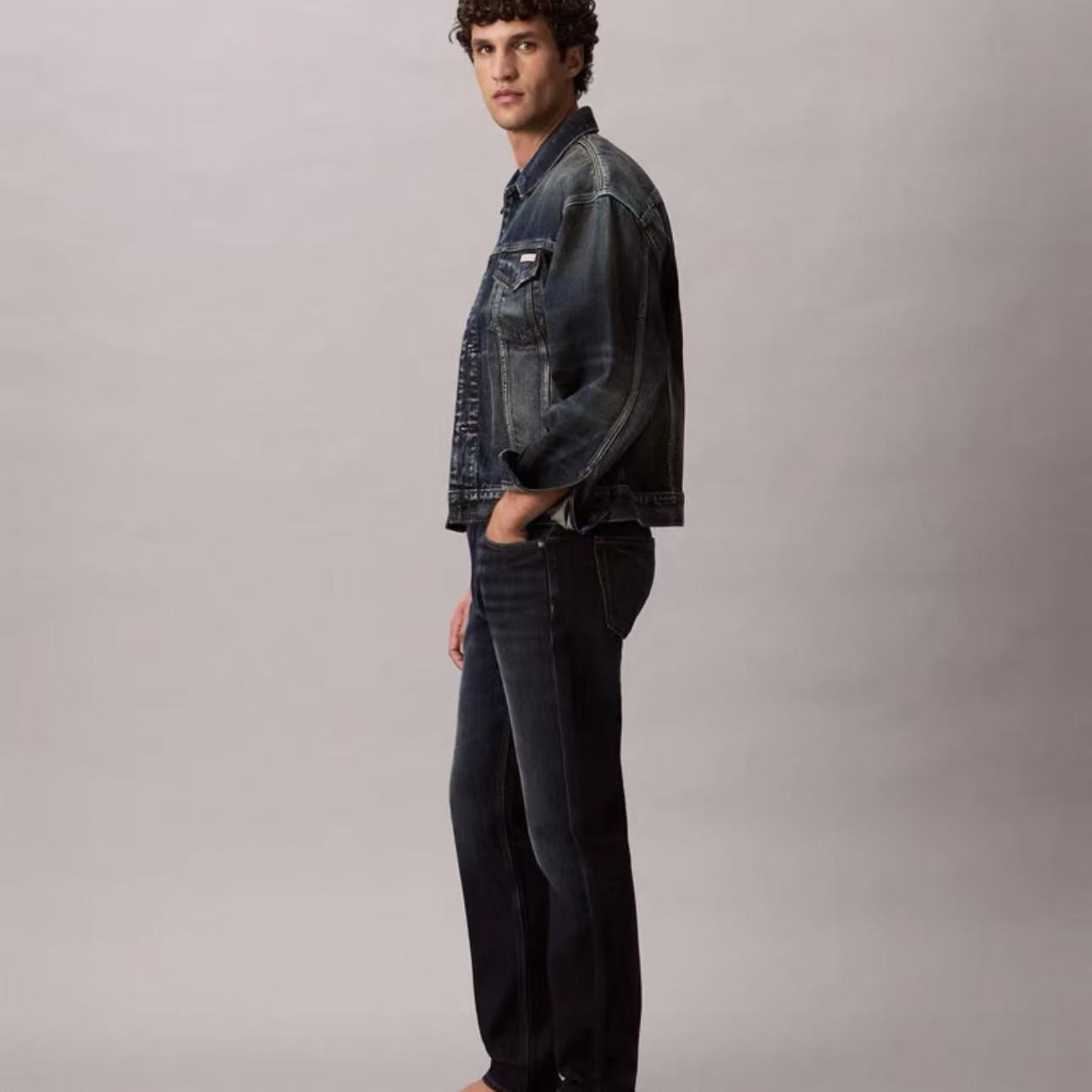 CK Jeans25秋季新款男士弹力洗水合体楔形锥形牛仔裤4RE746G